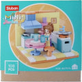 Sluban mini handcraft keuken bouwspeelgoed kinderen vanaf 6 jaar – constructiespeelgoed modelbouw mini kamer – bouwdoos met 108 bouwstenen en 1 minifiguur – m38-b0757a