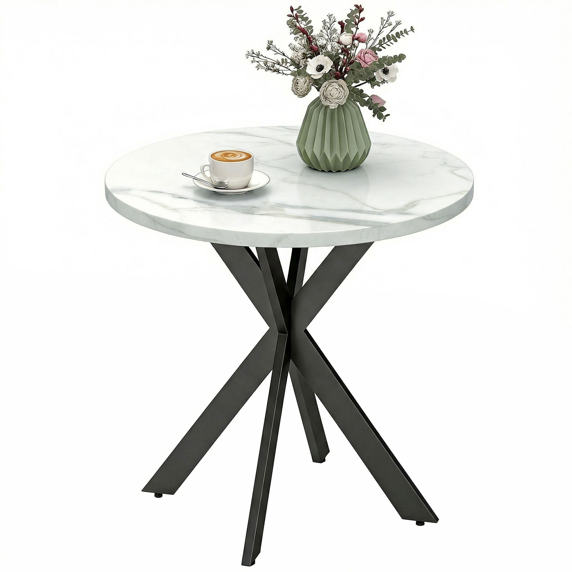 29" Round Dining Table with Steel Legs