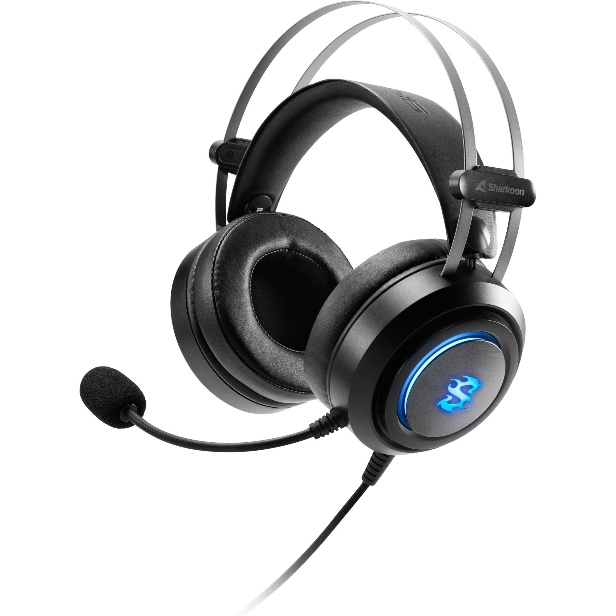 Sharkoon Skiller SGH30 over-ear gaming headset (black, PC, PlayStation 4, PlayStation 5, RGB LEDs)