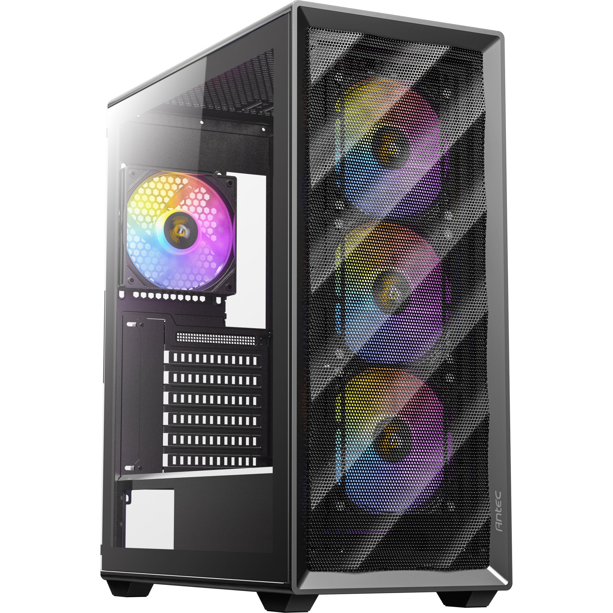 Antec ax85 argb midi tower housing (black | 2x usb-a | tempered glass)